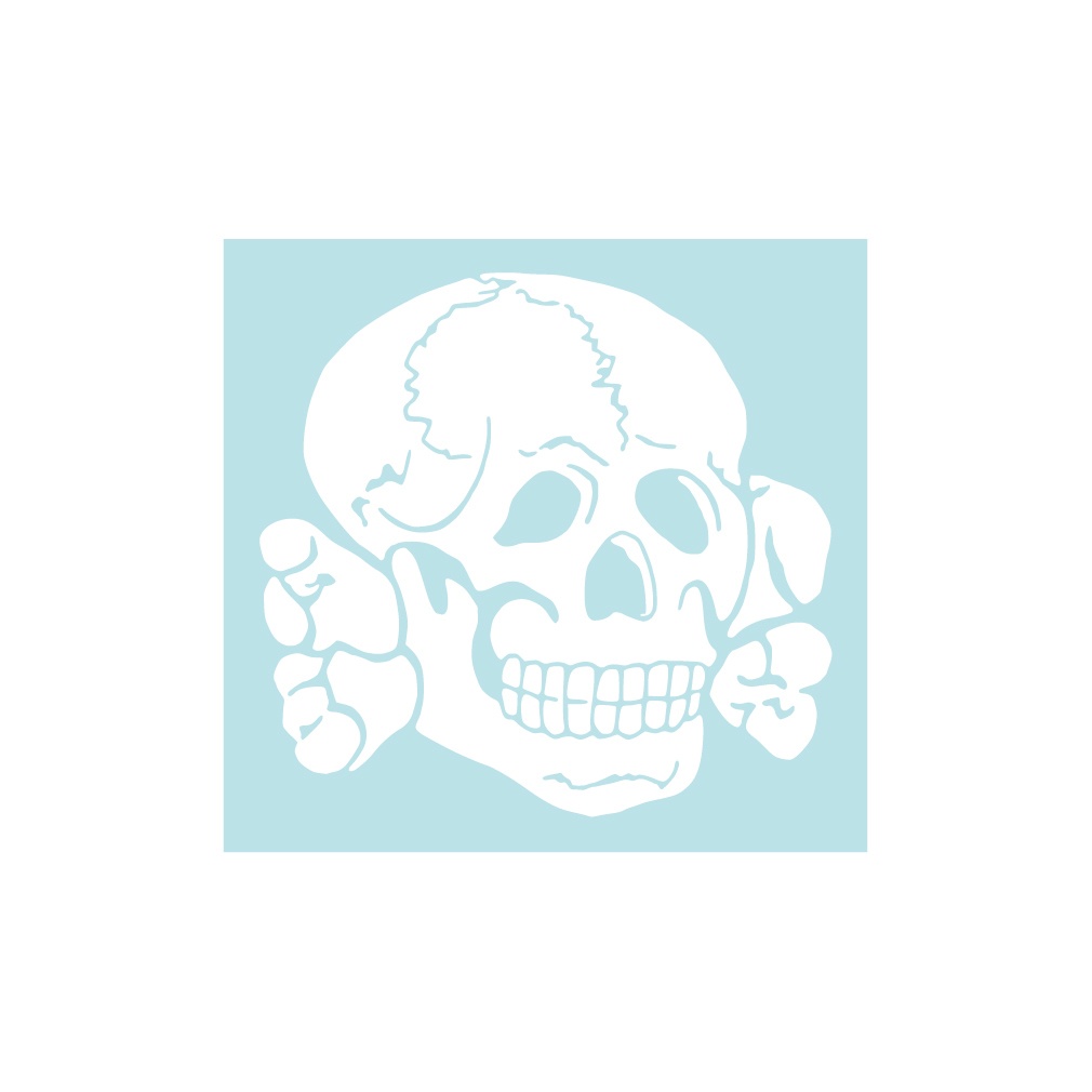 ミリタリーステッカー 親衛隊髑髏部隊マーク(反転版)