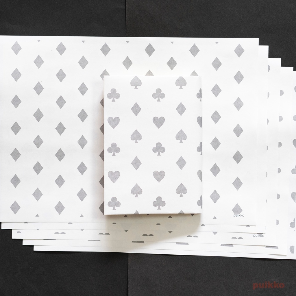 紙製ブックカバー トランプもよう(5枚セット)