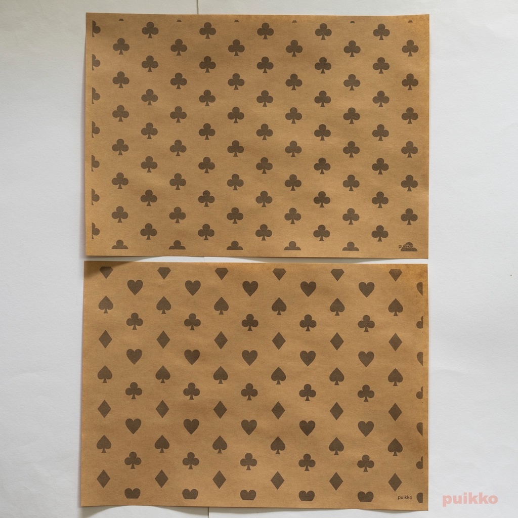 紙製ブックカバー トランプもよう(5枚セット)