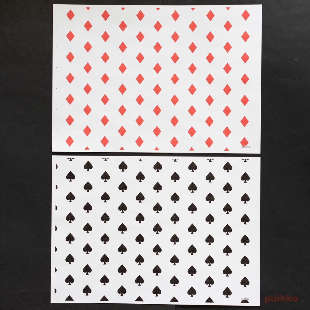 紙製ブックカバー トランプもよう(カラー)(5枚セット)