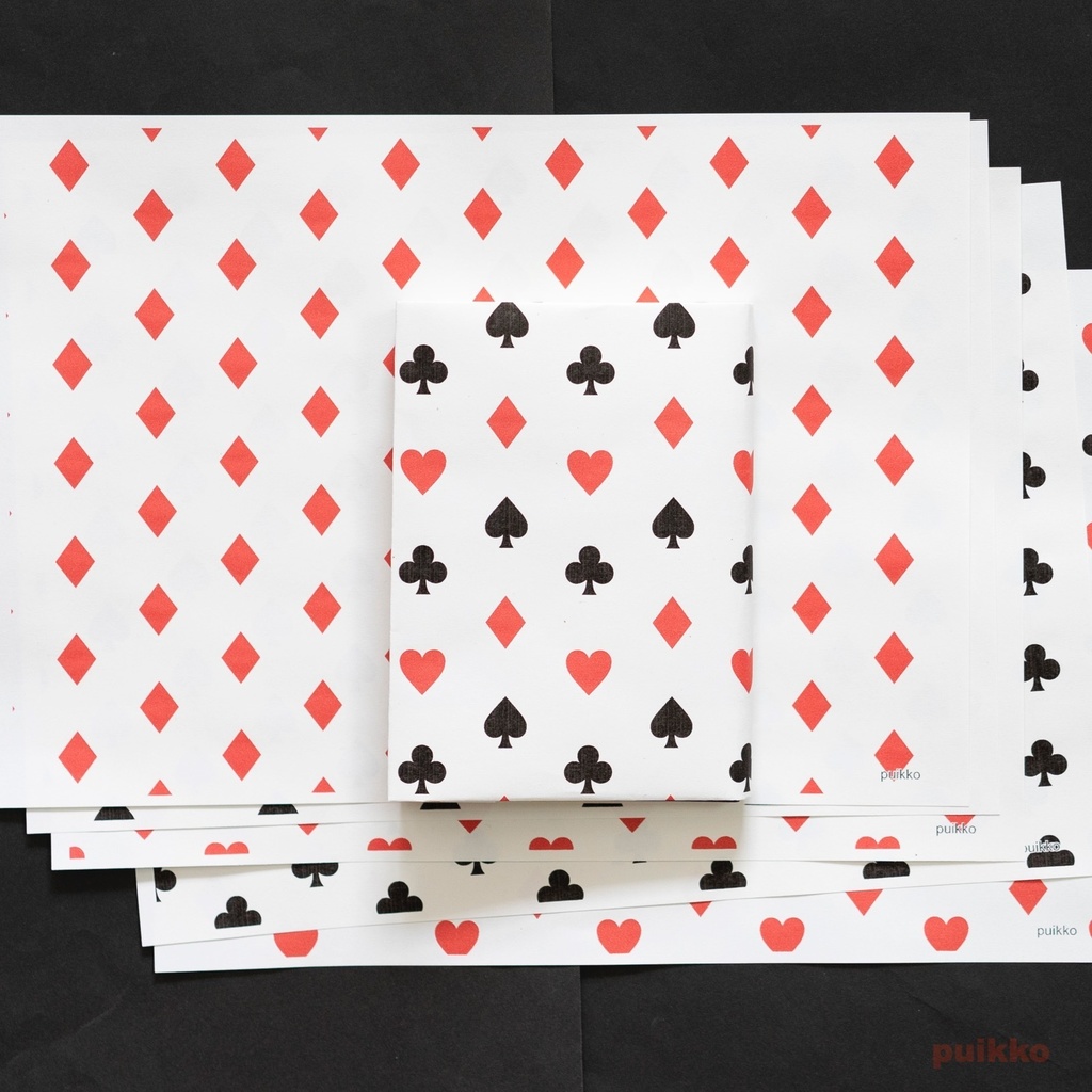 紙製ブックカバー トランプもよう(カラー)(5枚セット)