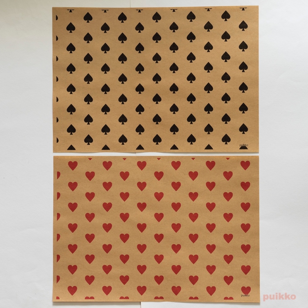 紙製ブックカバー トランプもよう(カラー)(5枚セット)