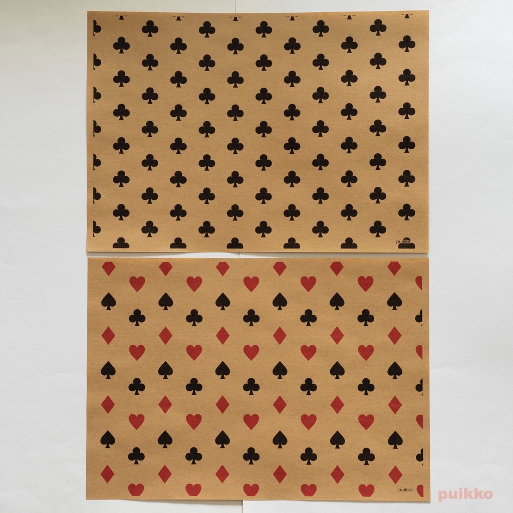 紙製ブックカバー トランプもよう(カラー)(5枚セット)