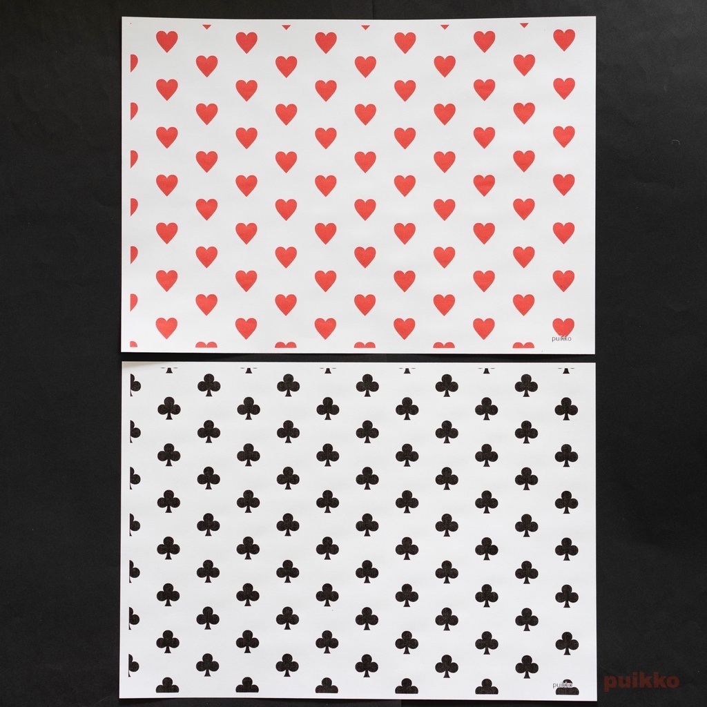 紙製ブックカバー トランプもよう(カラー)(5枚セット)