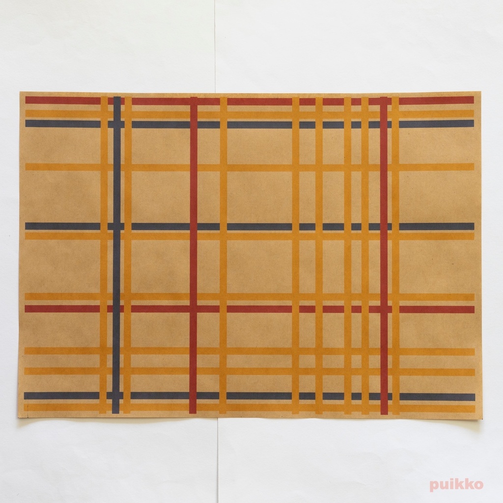 紙製ブックカバー モンドリアン柄(カラー) A3判(5枚セット)