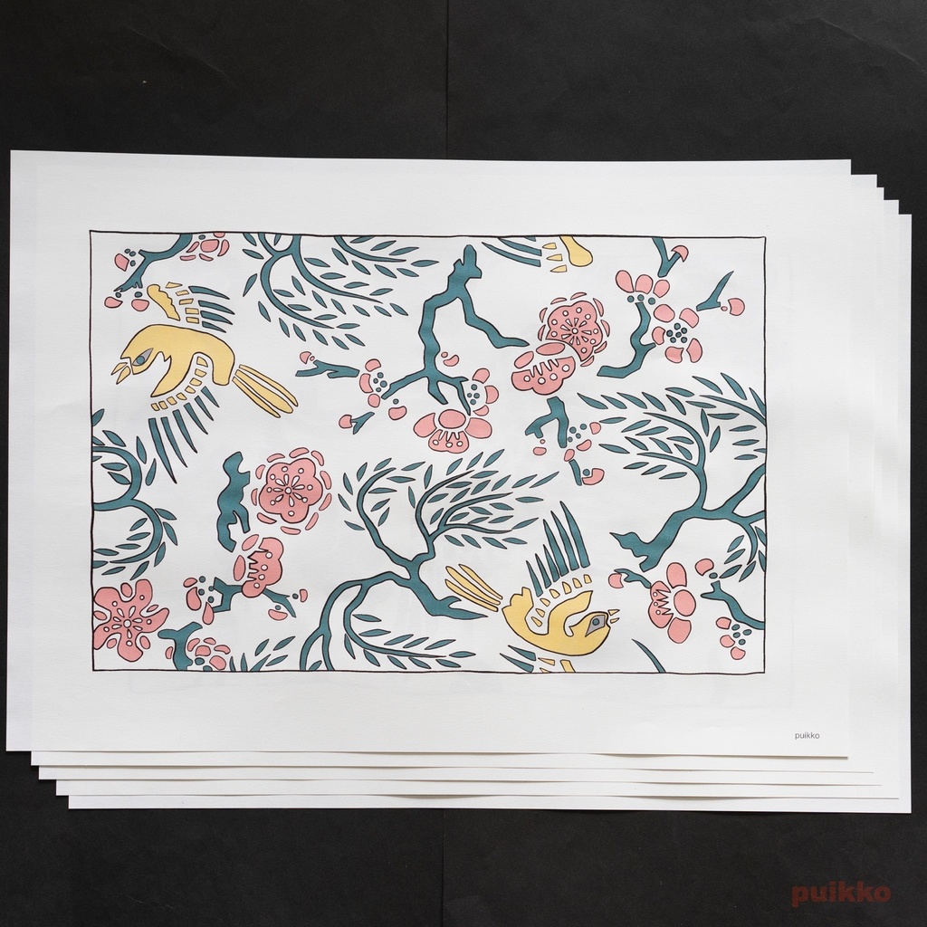 紙製ブックカバー 求古図譜 織文之部(カラー) A3判(5枚セット)