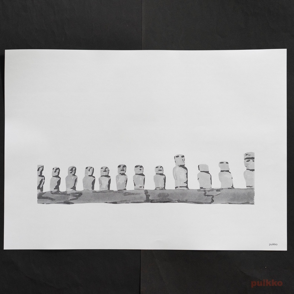 紙製ブックカバー モアイ像 A3判(5枚セット)