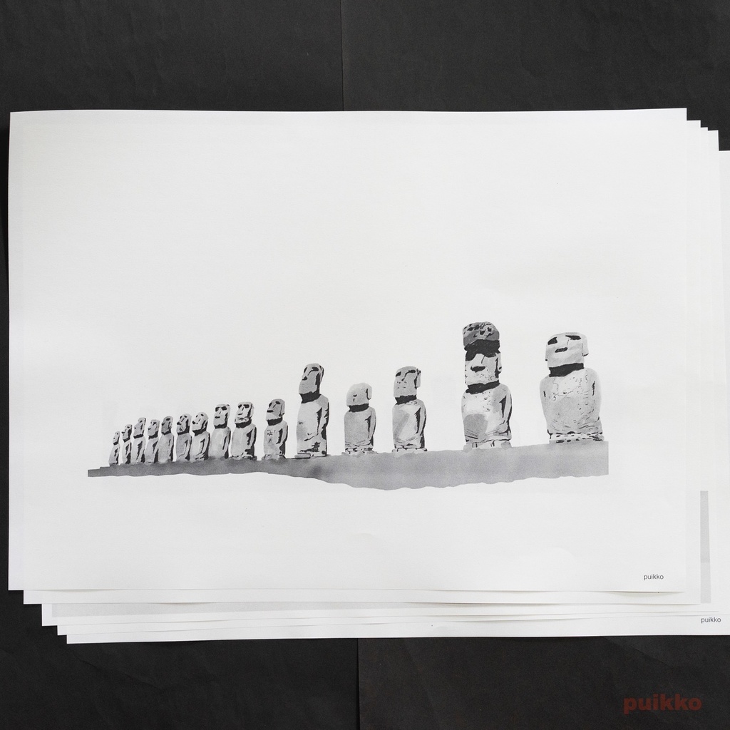 紙製ブックカバー モアイ像 A3判(5枚セット)