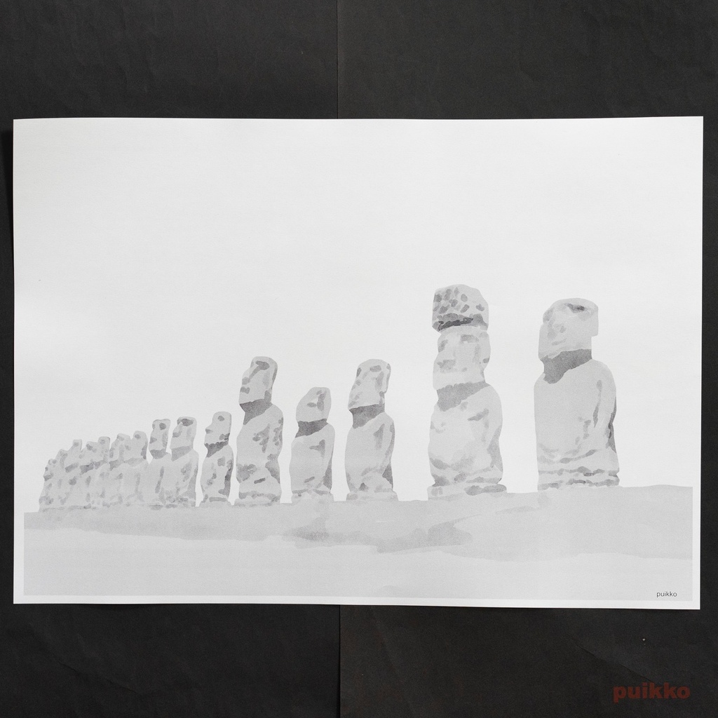 紙製ブックカバー モアイ像 A3判(5枚セット)