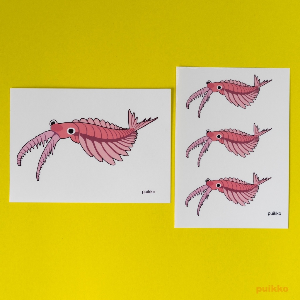 耐水透明シール　アノマロカリス（A6×2枚）