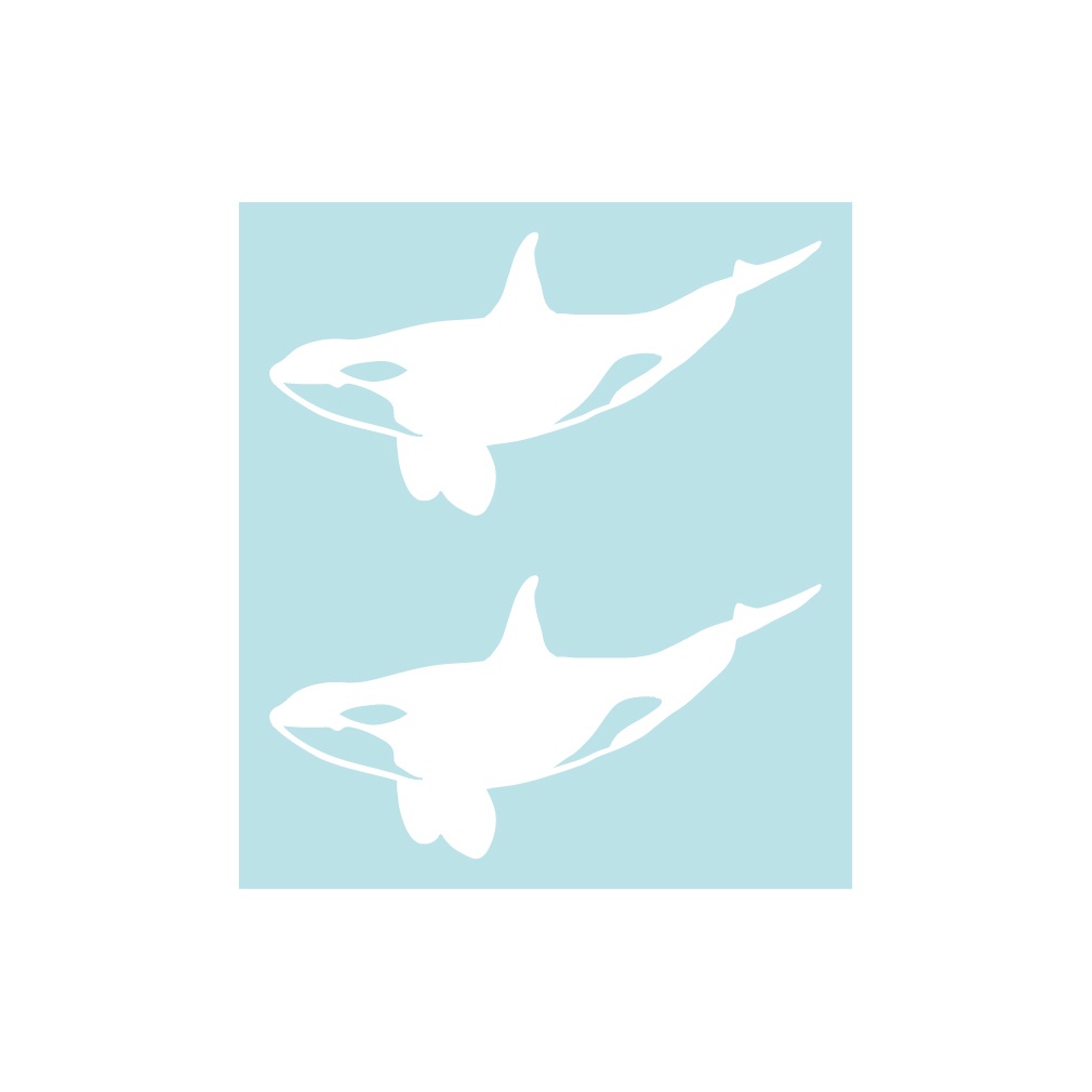 ステッカー シャチ・小(2片)