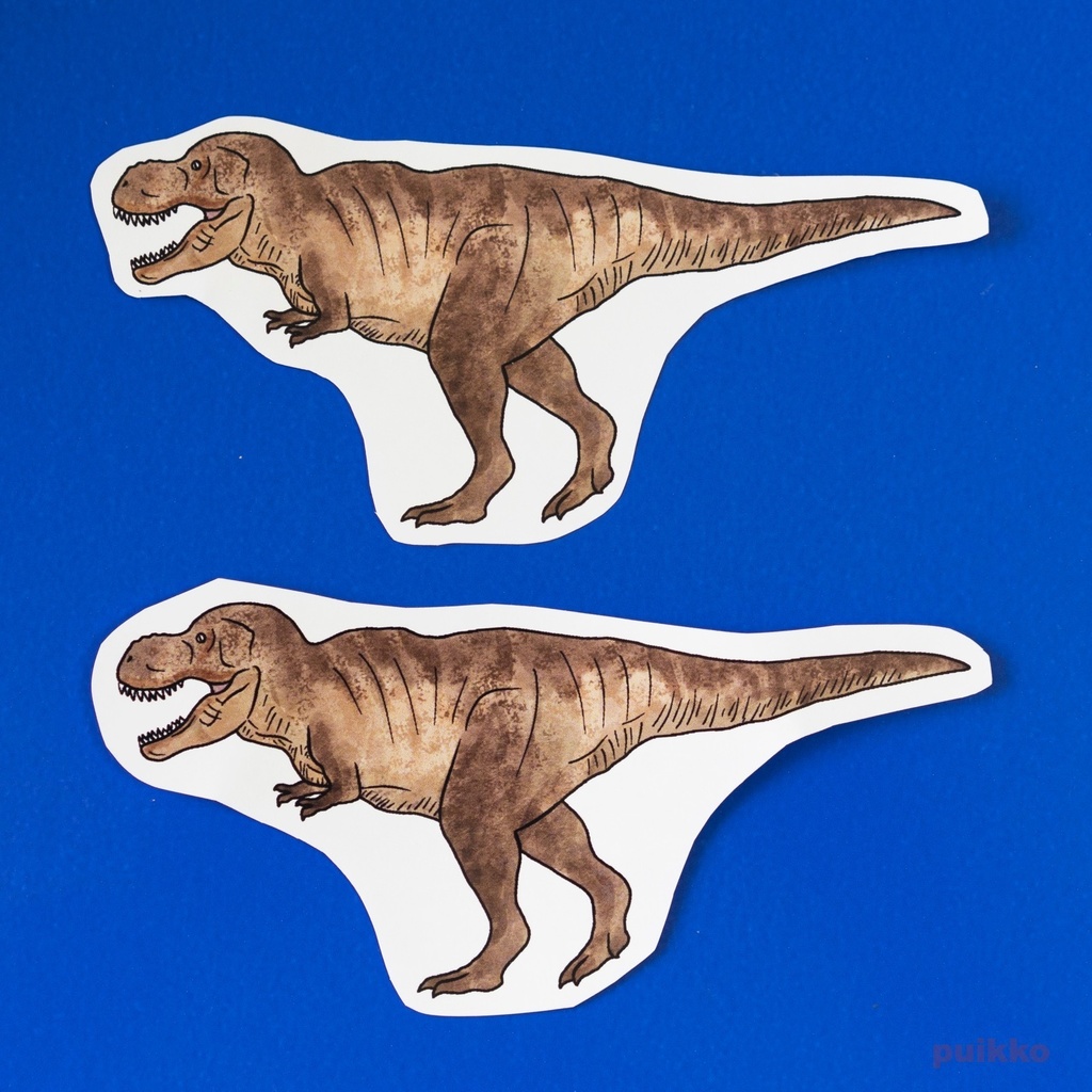 シールタイプステッカー　恐竜　ティラノサウルス（2枚セット）