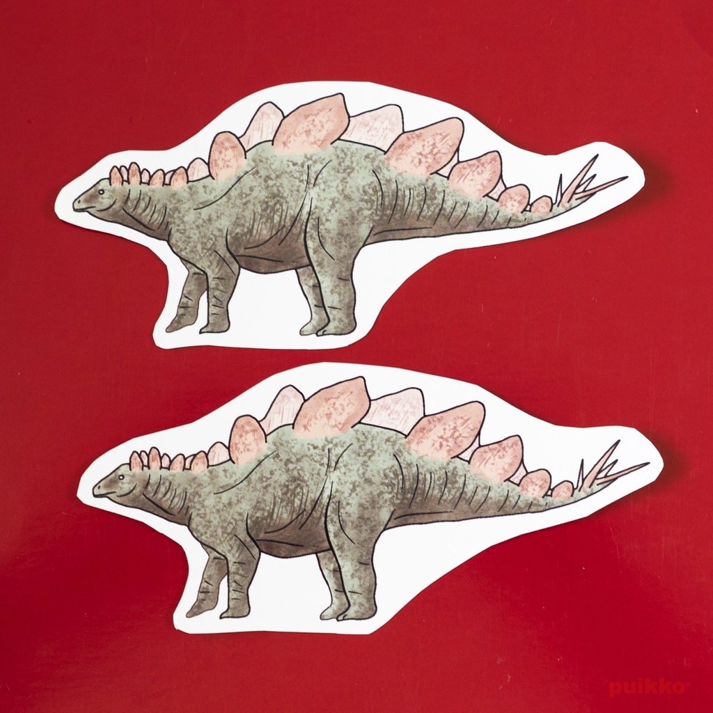 シールタイプステッカー　恐竜　ステゴサウルス（2枚セット）
