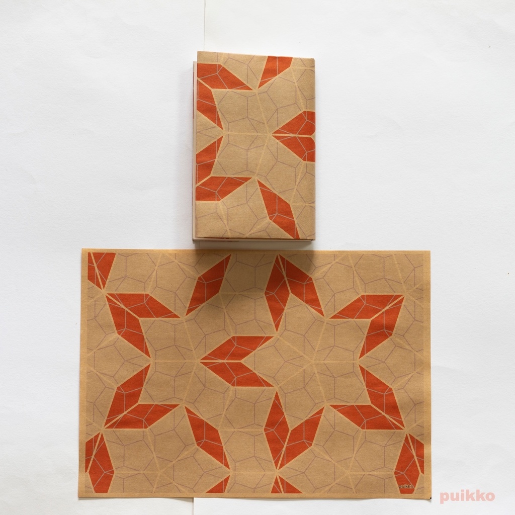 紙製ブックカバー 非周期タイル(カラー)(5枚セット)