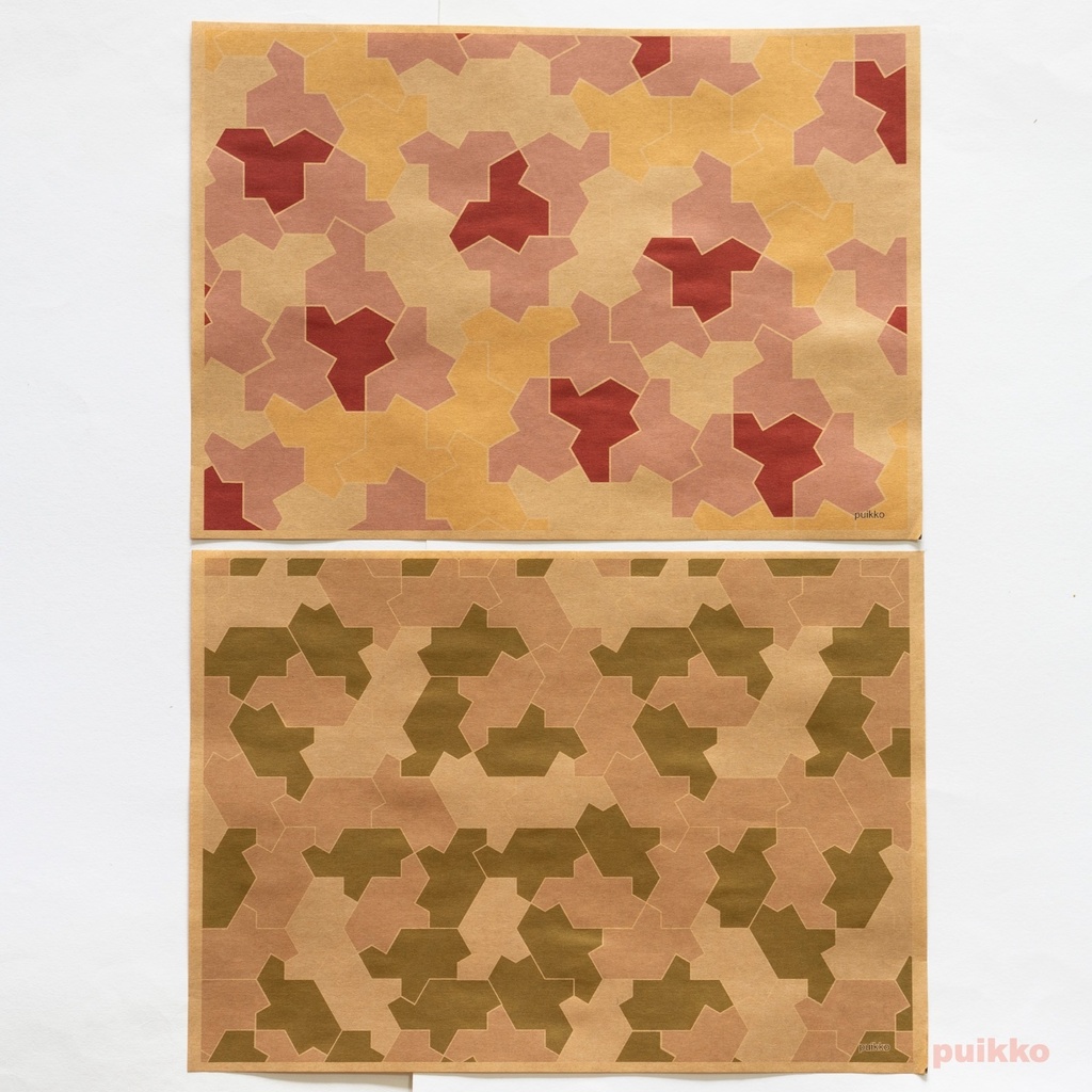 紙製ブックカバー 非周期タイル(カラー)(5枚セット)