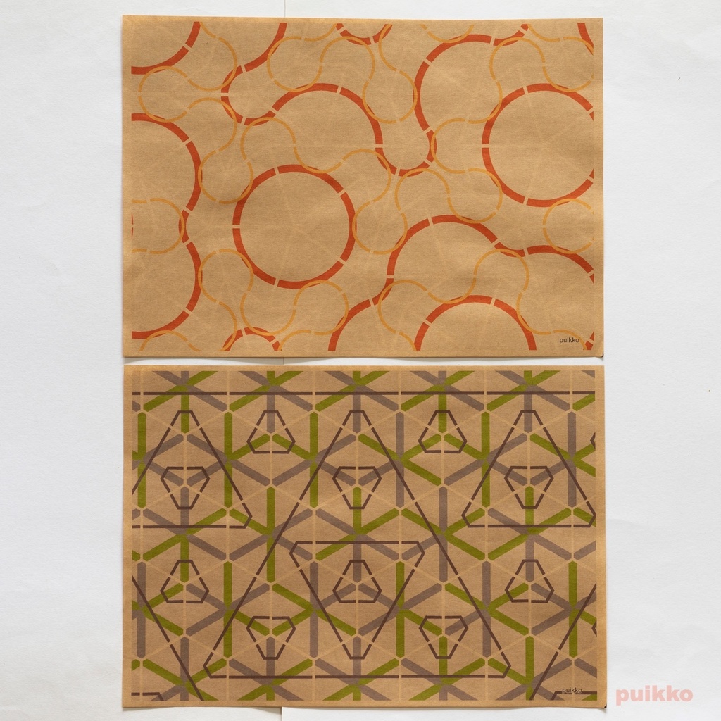 紙製ブックカバー 非周期タイル(カラー)(5枚セット)