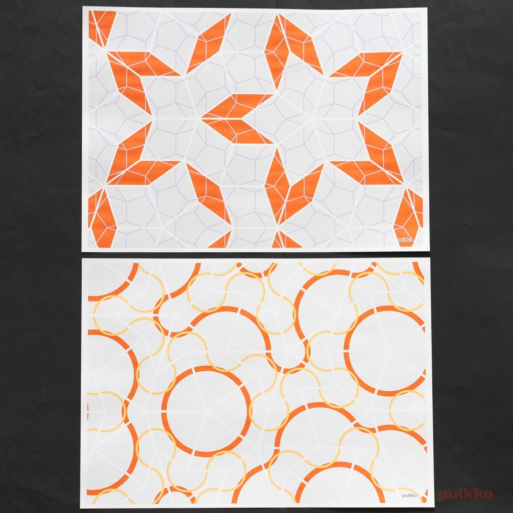 紙製ブックカバー 非周期タイル(カラー)(5枚セット)