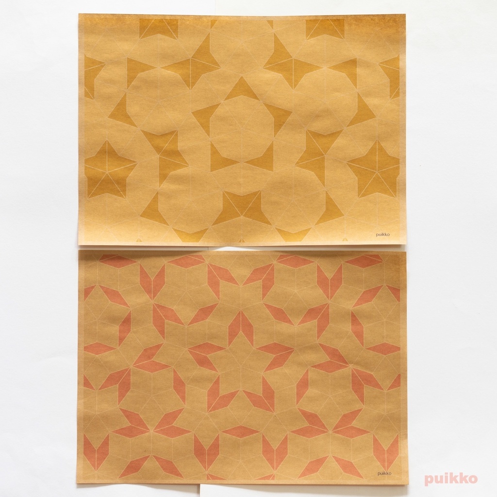 紙製ブックカバー ペンローズ・タイル(カラー)(5枚セット)