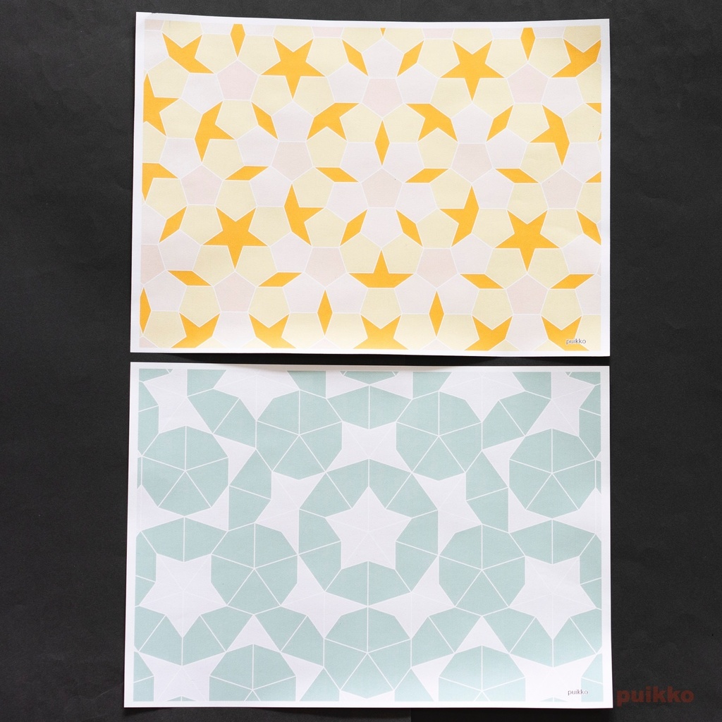 紙製ブックカバー ペンローズ・タイル(カラー)(5枚セット)