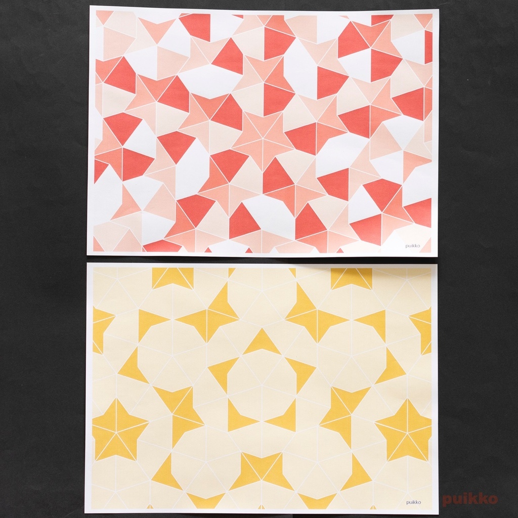 紙製ブックカバー ペンローズ・タイル(カラー)(5枚セット)