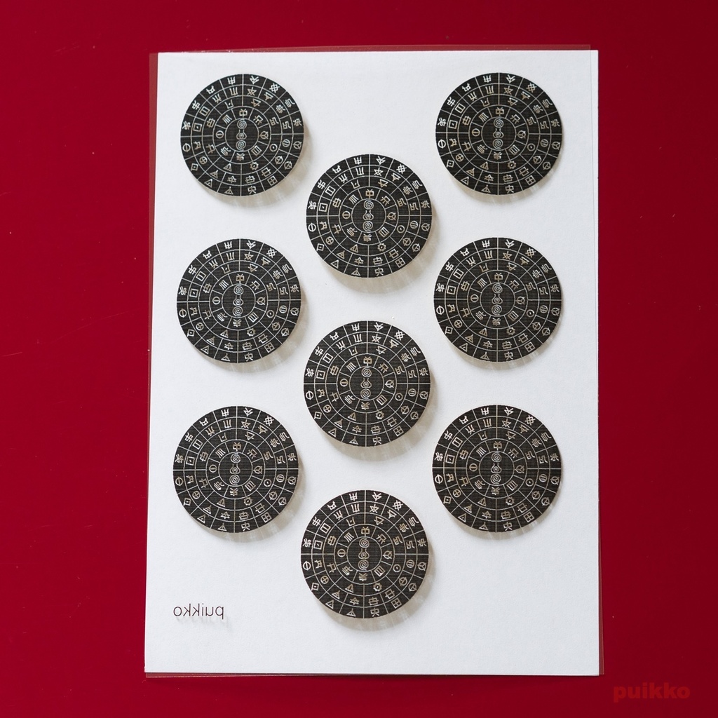 レジン封入用フィルム フトマニ図・大 白抜き 箔押し