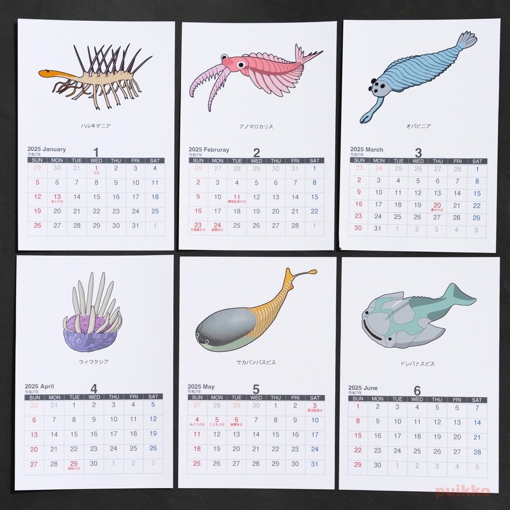 カレンダー 2025年 古生代の生物