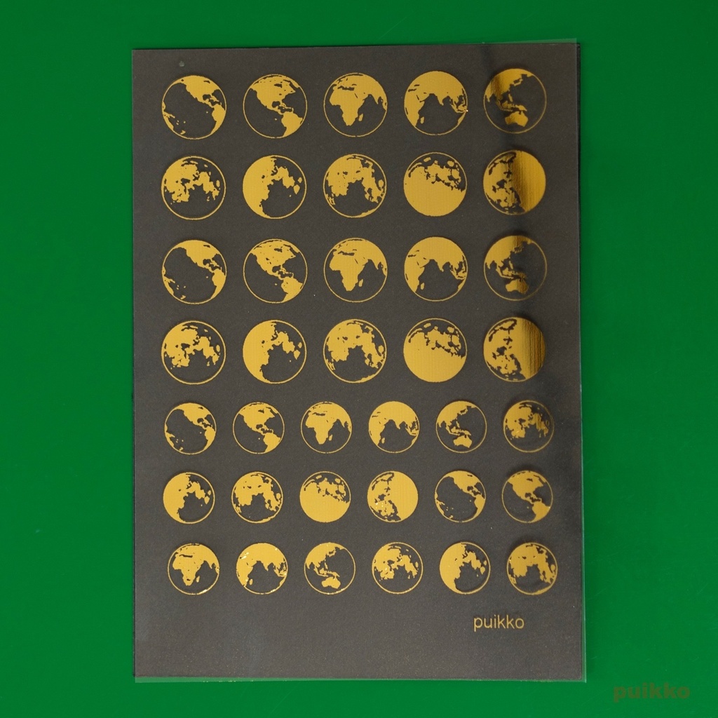 レジン封入用フィルム　地球と月2　箔押し