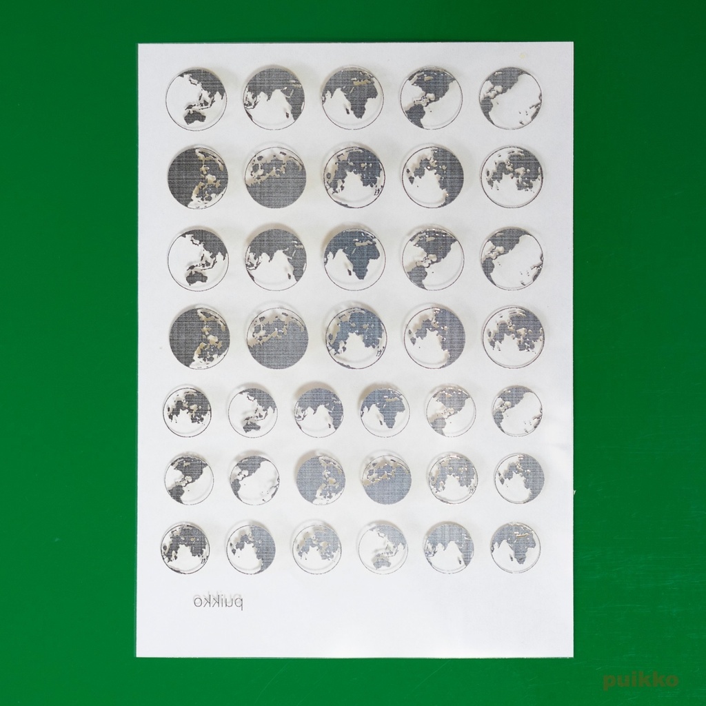 レジン封入用フィルム 地球と月2 箔押し