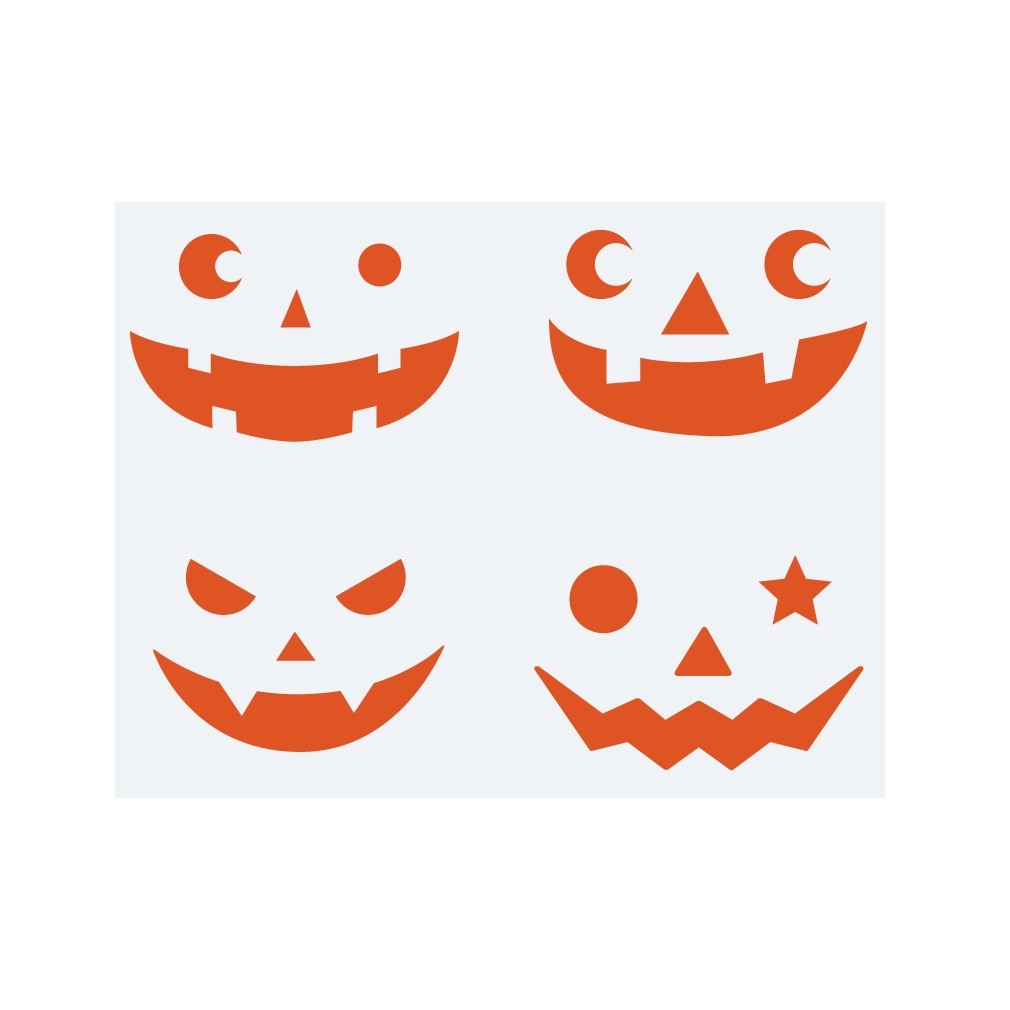 ステッカー ハロウィン カボチャ顔7