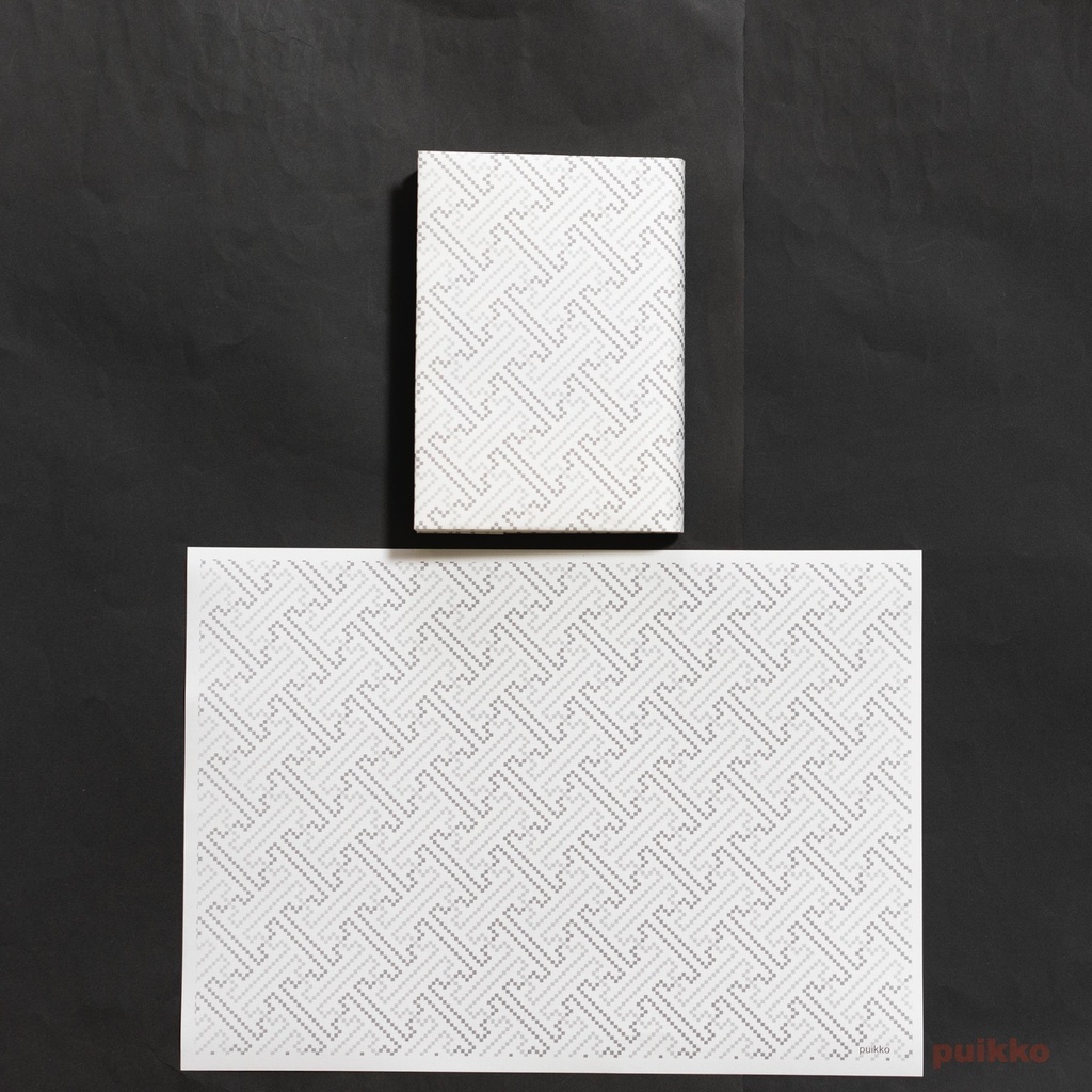 紙製ブックカバー 和柄パターン・ドット(モノクロ)(5枚セット)