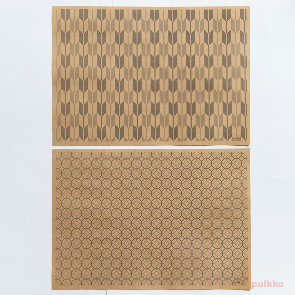 紙製ブックカバー 和柄パターン・ドット(モノクロ)(5枚セット)