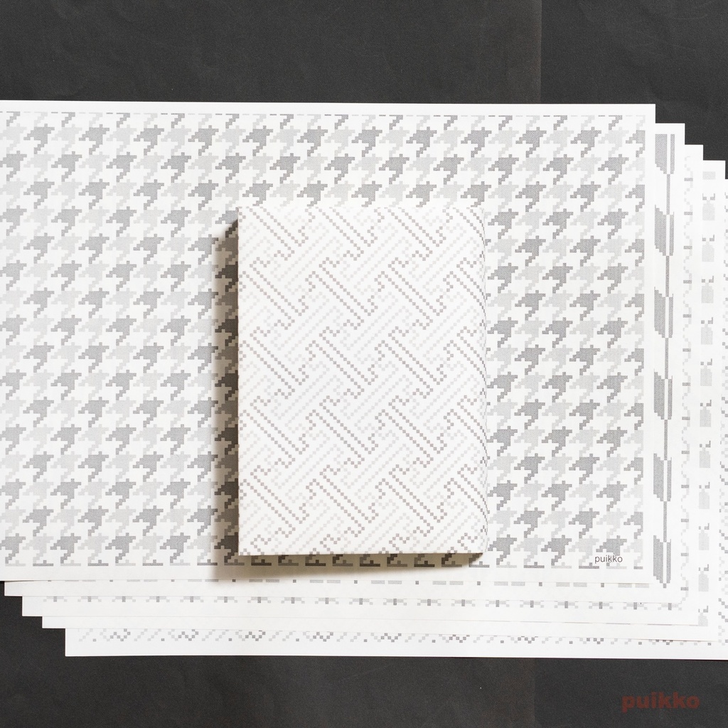 紙製ブックカバー 和柄パターン・ドット(モノクロ)(5枚セット)