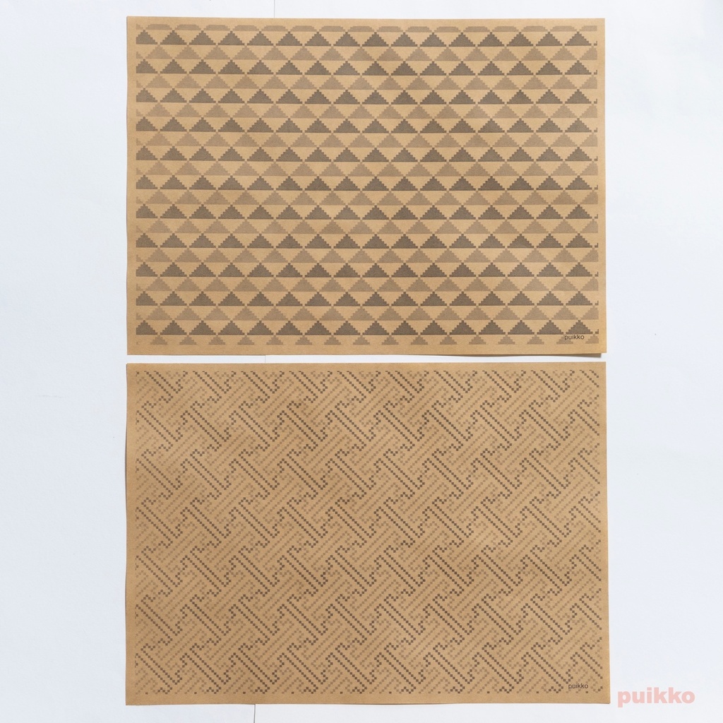 紙製ブックカバー 和柄パターン・ドット(モノクロ)(5枚セット)