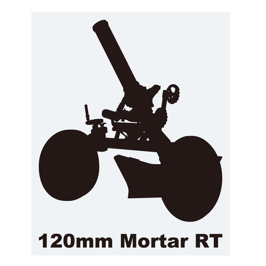 ミリタリーステッカー　120mm迫撃砲RT