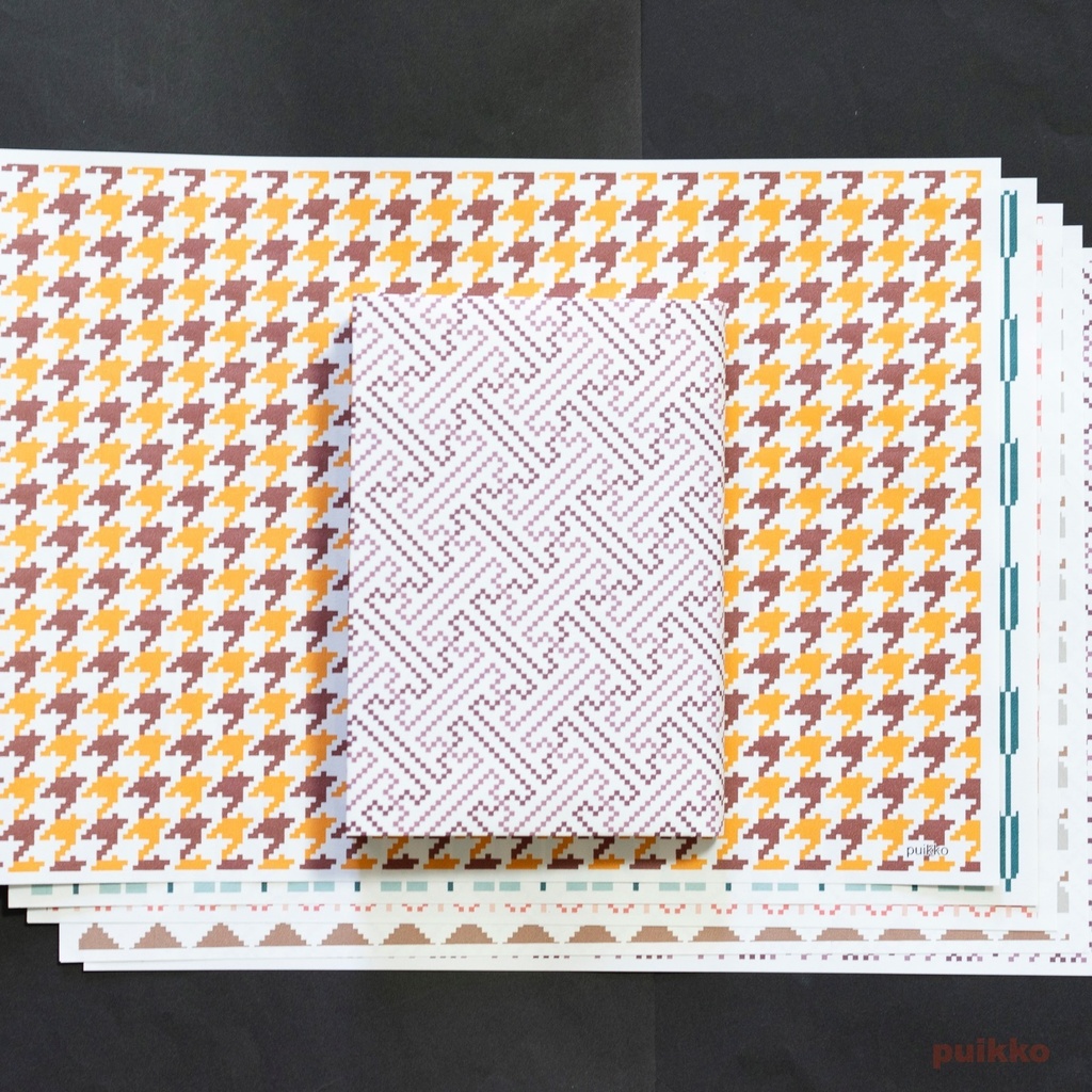 紙製ブックカバー 和柄パターン・ドット(カラー)(5枚セット)