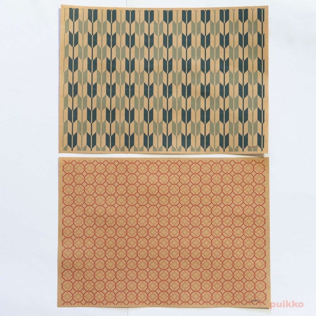 紙製ブックカバー 和柄パターン・ドット(カラー)(5枚セット)