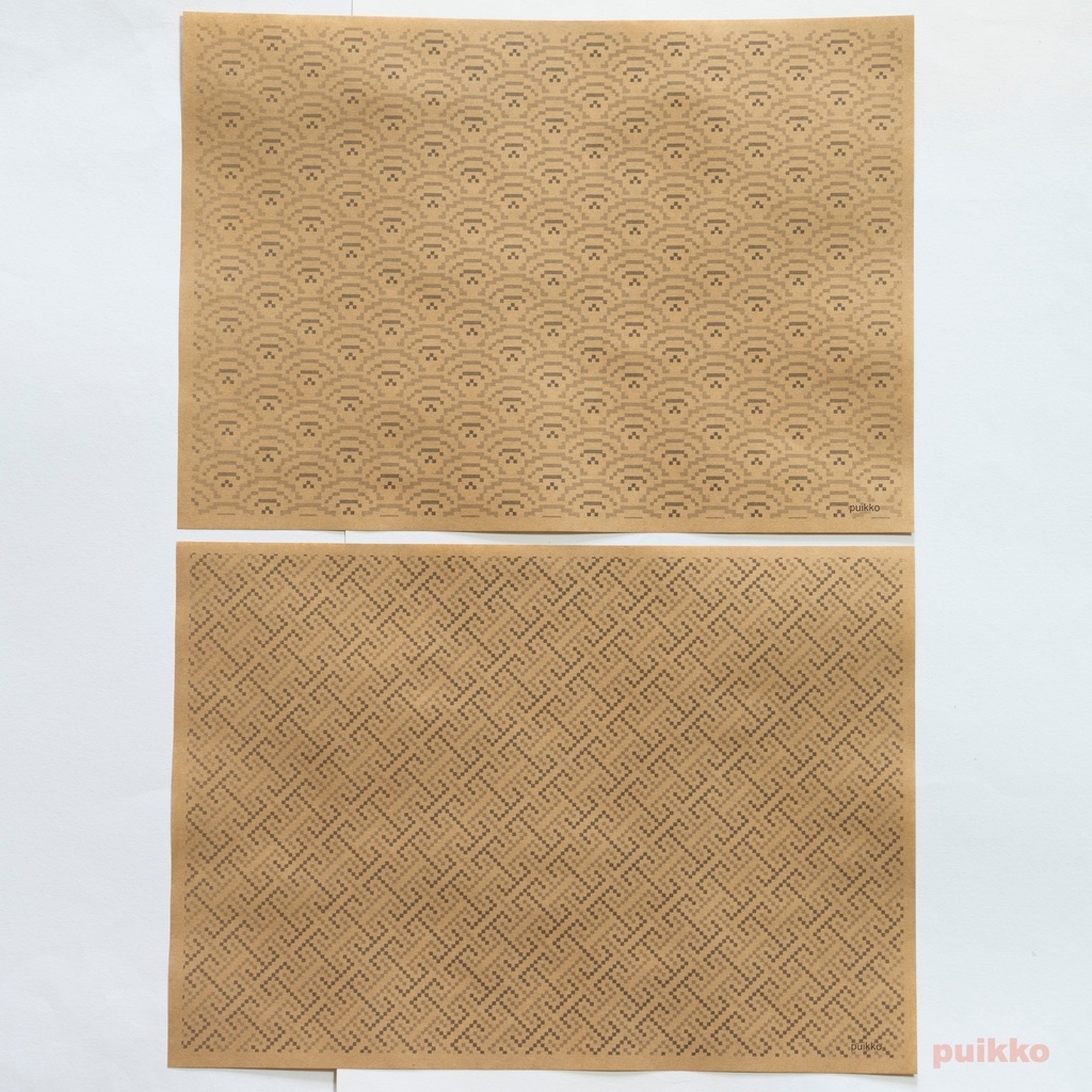 紙製ブックカバー 和柄パターン・ドット2(モノクロ)(5枚セット)