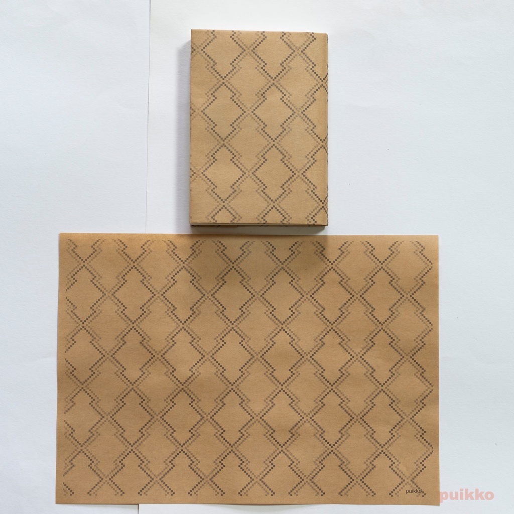 紙製ブックカバー 和柄パターン・ドット2(モノクロ)(5枚セット)