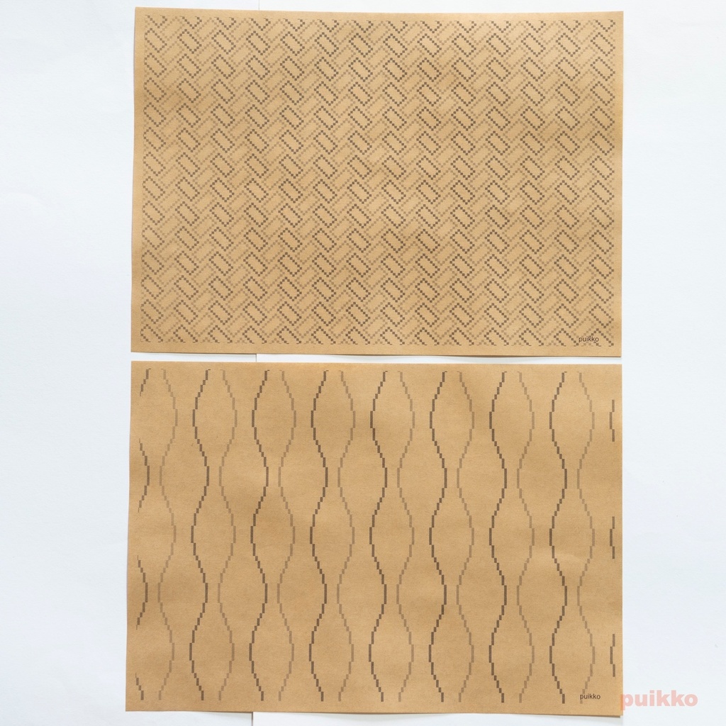 紙製ブックカバー 和柄パターン・ドット2(モノクロ)(5枚セット)