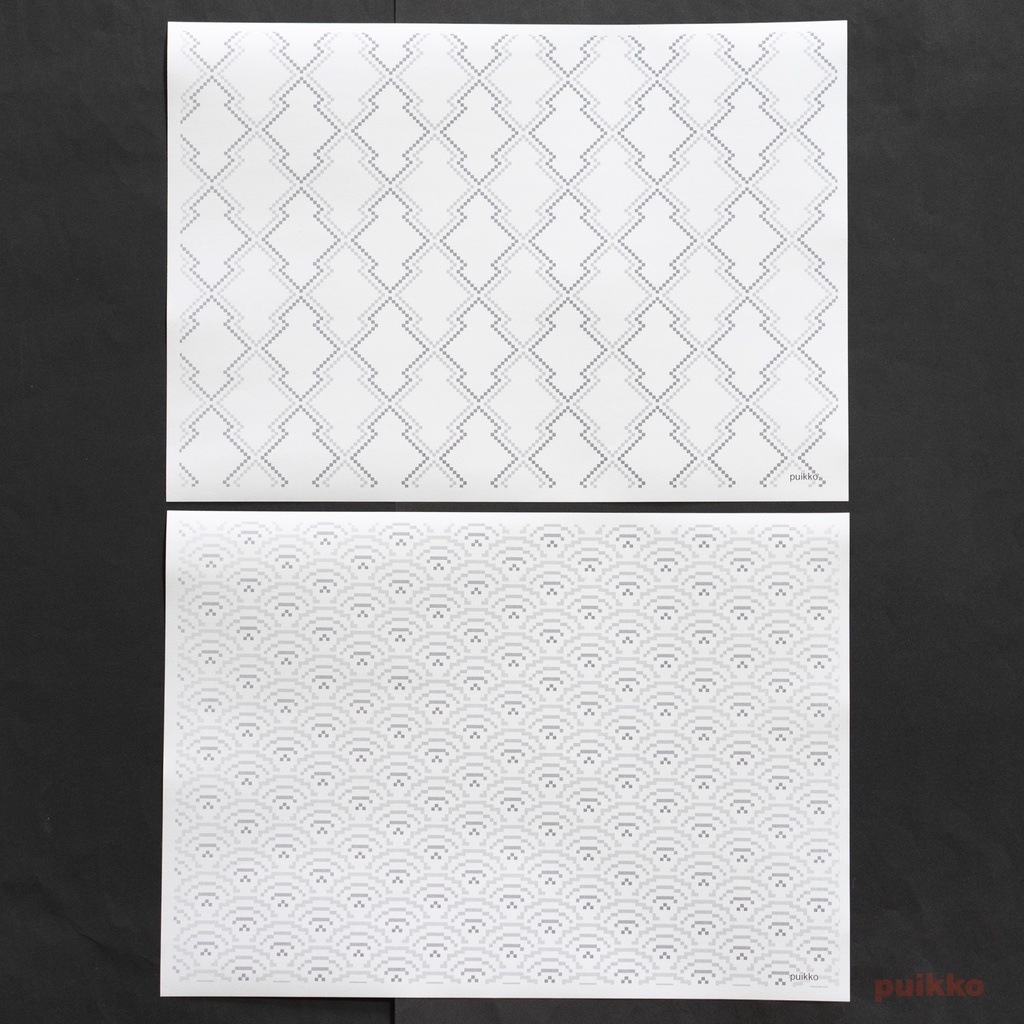 紙製ブックカバー 和柄パターン・ドット2(モノクロ)(5枚セット)