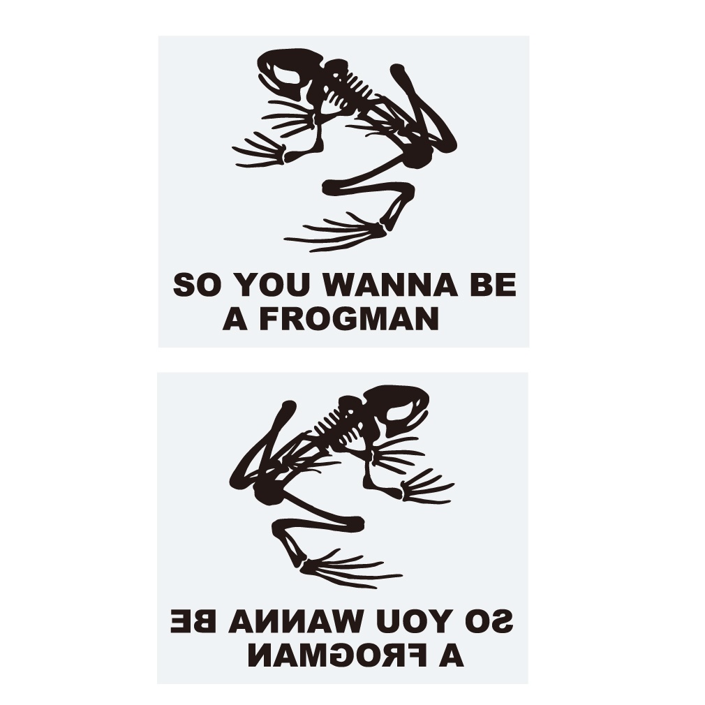 ミリタリーステッカー　ネイビーシールズ　スカルフロッグ（通常版・反転版セット）