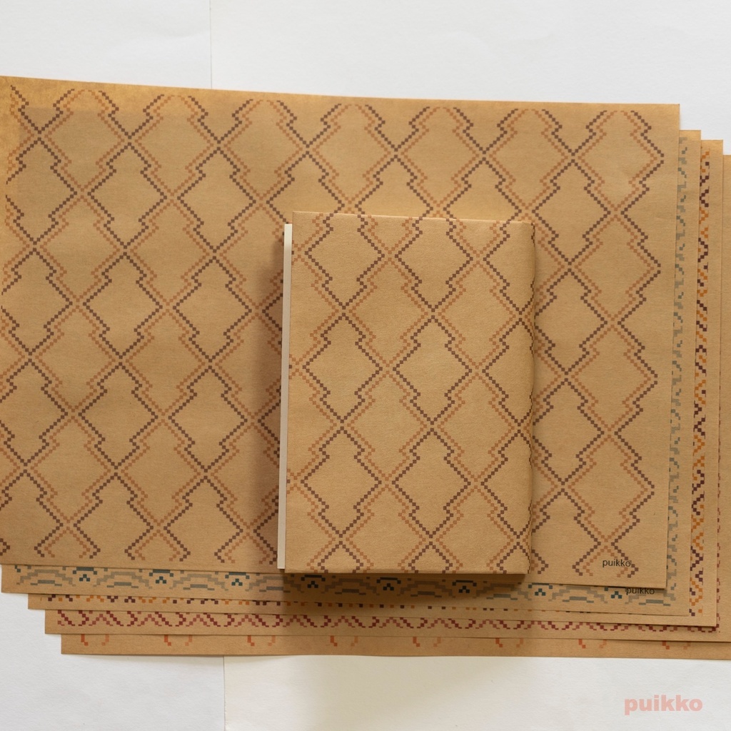 紙製ブックカバー 和柄パターン・ドット2(カラー)(5枚セット)