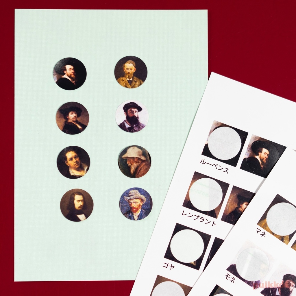 丸シール17mm 画家の自画像 光沢ホワイト