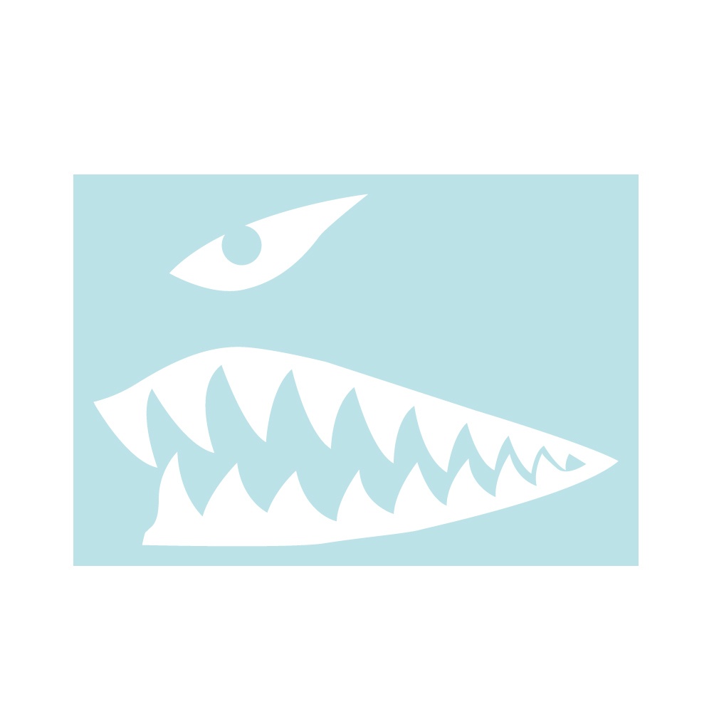 ステッカー ノーズアート シャークマウス 左向き