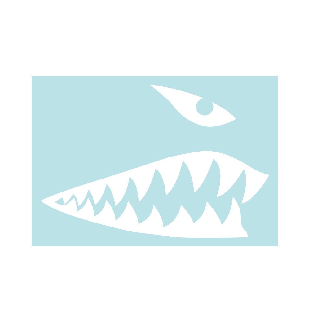 ステッカー ノーズアート シャークマウス 右向き