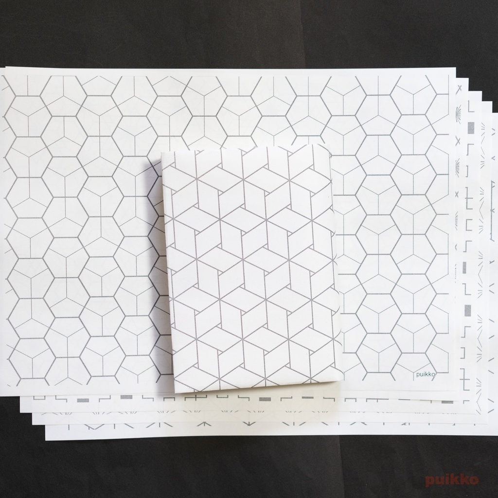 紙製ブックカバー 「北斎模様画譜」1(5枚セット)