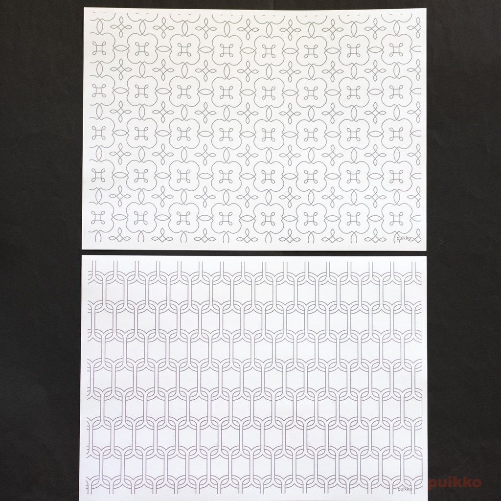 紙製ブックカバー 「北斎模様画譜」2(5枚セット)