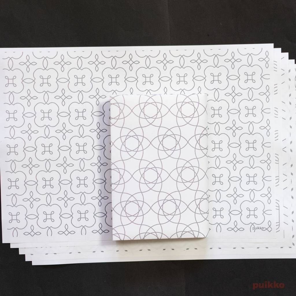 紙製ブックカバー 「北斎模様画譜」2(5枚セット)