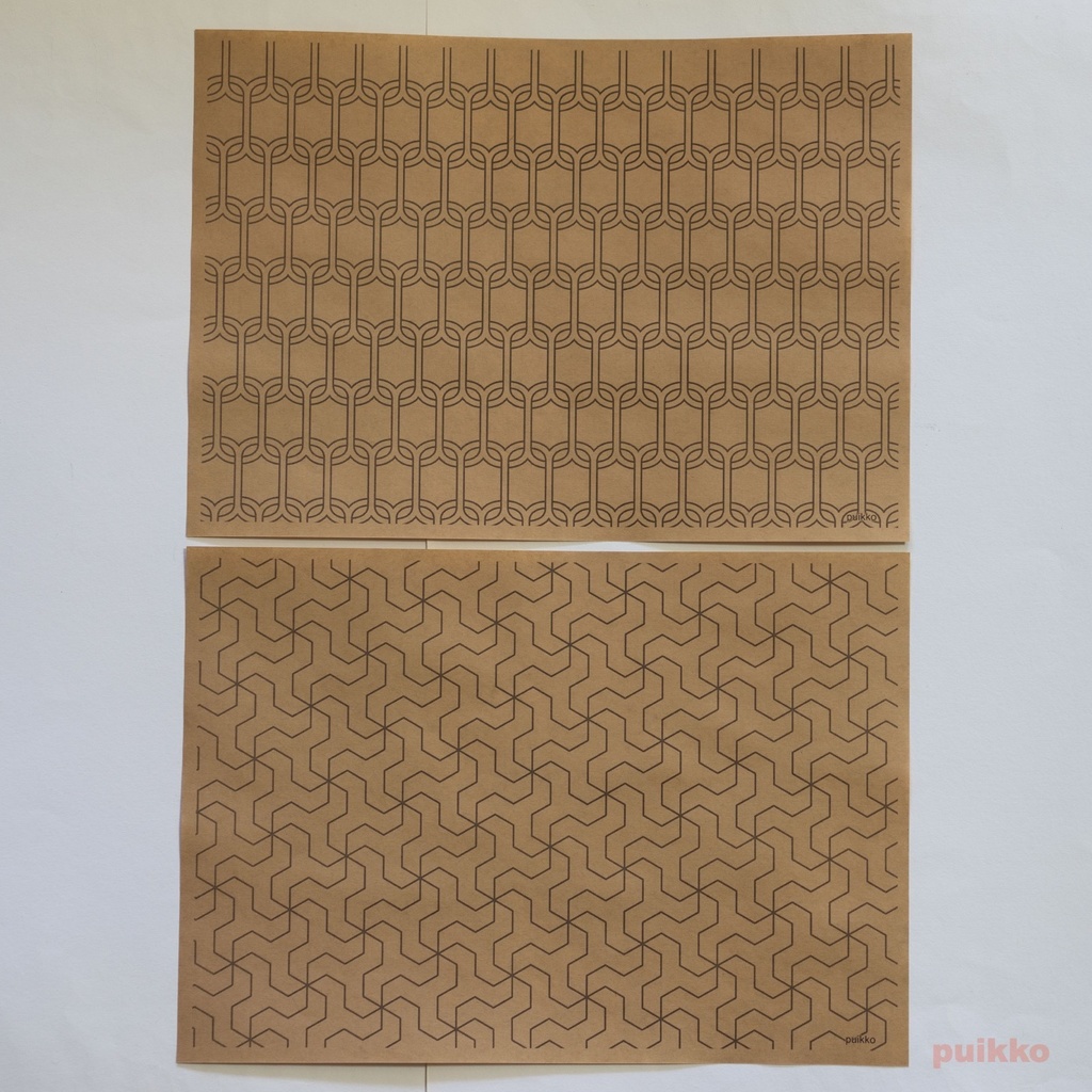 紙製ブックカバー 「北斎模様画譜」2(5枚セット)