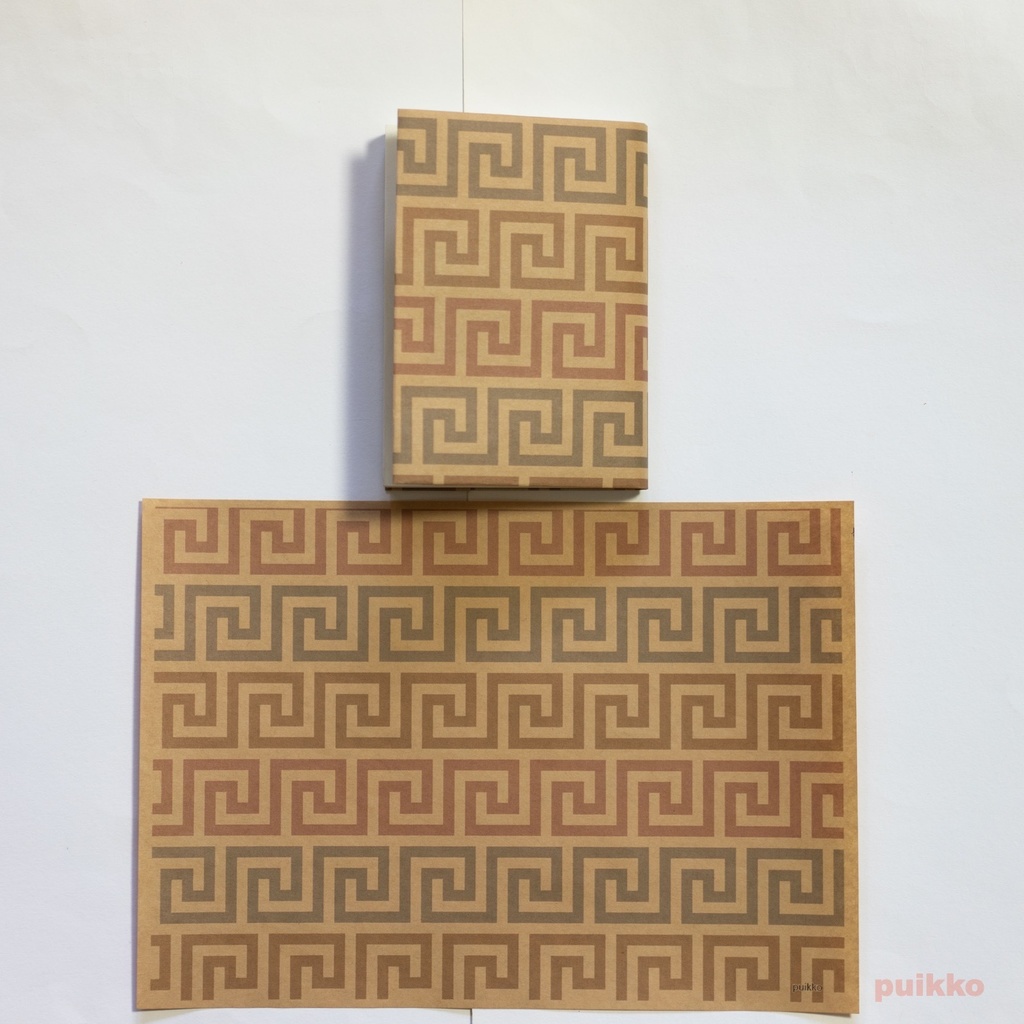 紙製ブックカバー ギリシャ模様1(カラー)(5枚セット)